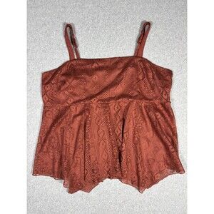 Torrid Womens Lined Lace Crochet Plus Cottagecore Boho Orange Babydoll NWT Sz 4X